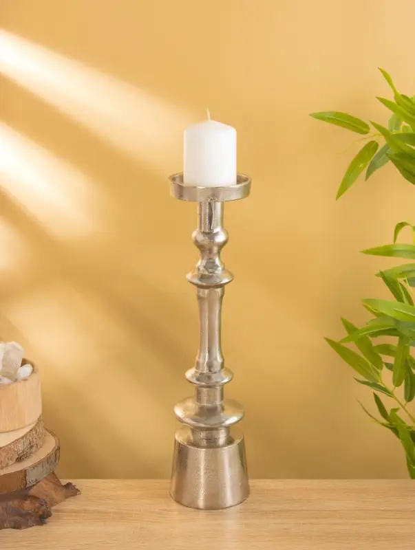 Подсвечник  Подсвечник "Стэп" алюминий 37 см, цв. серебро