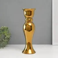 Подсвечник на 1 свечу &laquo;Вуаль&raquo;, d=1.5 см, золото, 9.8&times;9.8&times;30.5 см