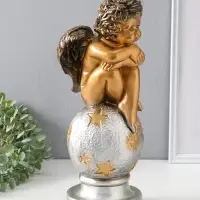 Фигура гипс &laquo;Ангел на шаре&raquo;, бронза, 38&times;15&times;14 см