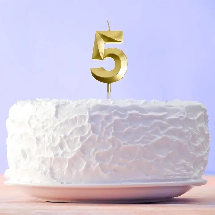 Свеча для торта, цифра &laquo;5&raquo;, 11.5&times;2.3 см