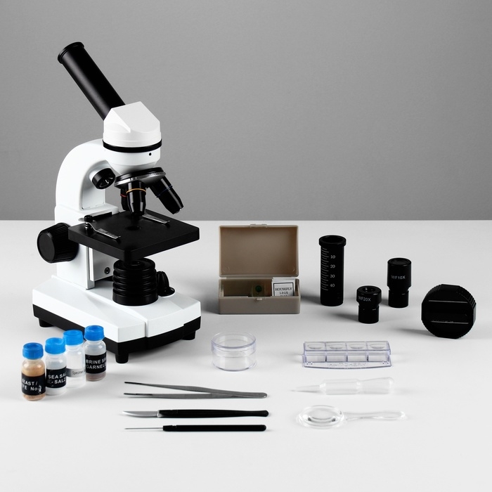 Микроскоп лабораторный кратность 40,100,400, подсветка Микроскоп лабораторный кратность 40,100,400, подсветка