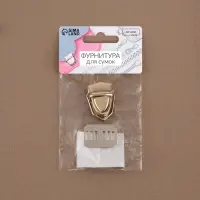Застёжка для сумки, 3×2.5 см, цвет золотой