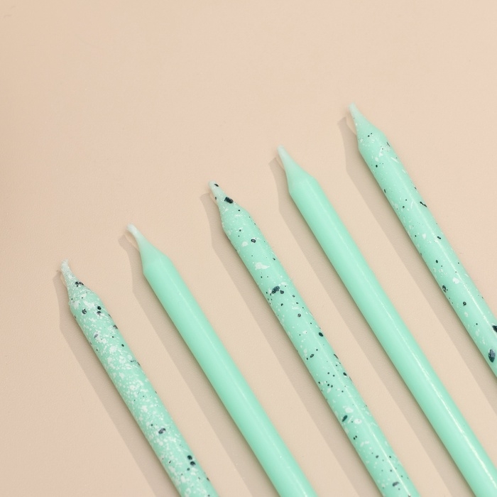 Свечи для торта Свечи для торта "Блестящая вечеринка", 10 шт, голубые