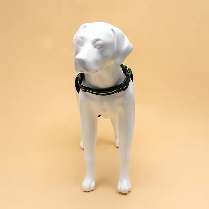 Шлейка улучшенная К7, размер XL, ОГ 74-92 см, вес 28-47.5 кг, мягкая, светоотражающая, зелёная