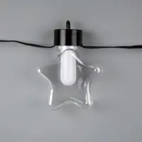 Умная гирлянда &laquo;Нить&raquo; 6 м с насадками &laquo;Звёздочки&raquo;, IP20, тёмная нить, 20 LED, свечение RGB, USB