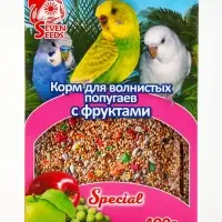 Корм Seven Seeds Special для волнистых попугаев, с фруктами, 400 г