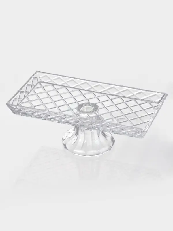 Блюдо &laquo;Шубница&raquo;. 27.4&times;14&times;10 см, на ножке, стекло, прозрачная