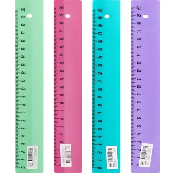 Линейка 20 см Calligrata Линейка 20 см Calligrata "Прованс", пластиковая, пастельные цвета, МИКС