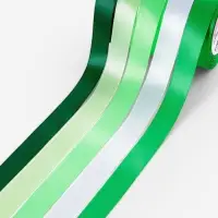 Атласная лента, набор 5 шт., 20 мм, 23&plusmn;1 м, белая, зелёная