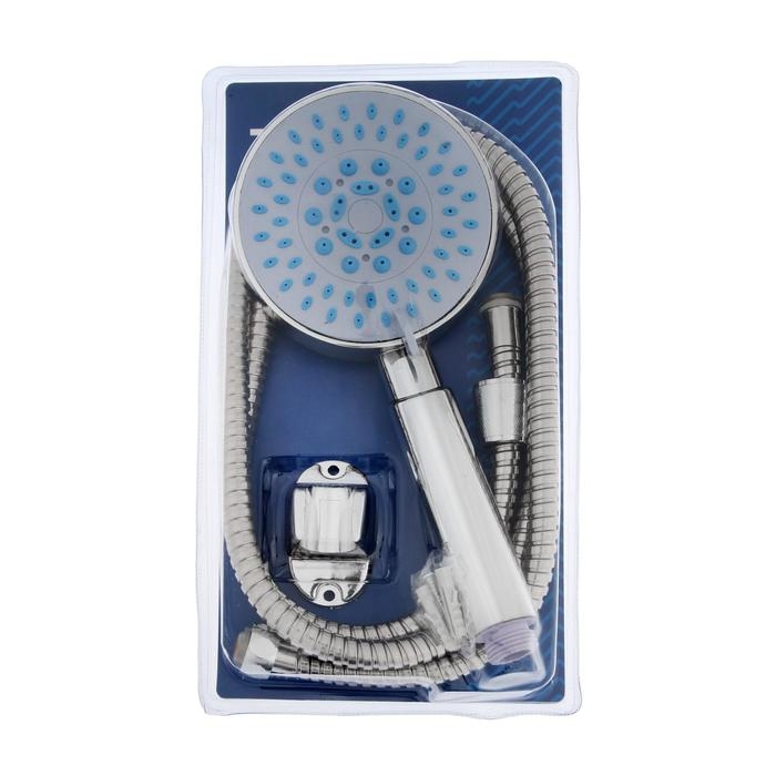 Набор для душа ZEIN Z0505, шланг 150 см, держатель, лейка 5 режимов, хром Набор для душа ZEIN Z0505, шланг 150 см, держатель, лейка 5 режимов, хром