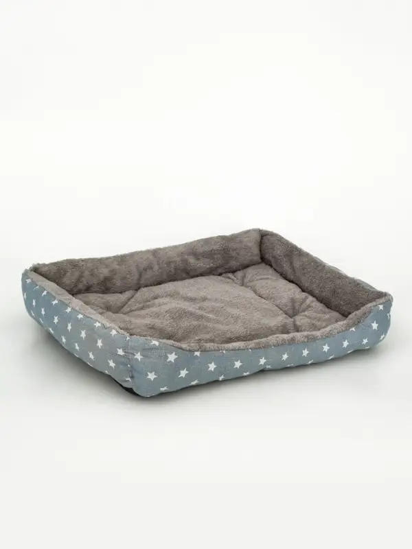 Лежанка для животных &laquo;Звезды&raquo;, 60&times;45&times;15 см, серая