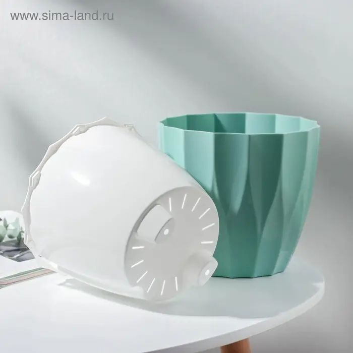 Кашпо для цветов со вставкой &laquo;Флюте&raquo;, 1.9 л, цвет нефрит