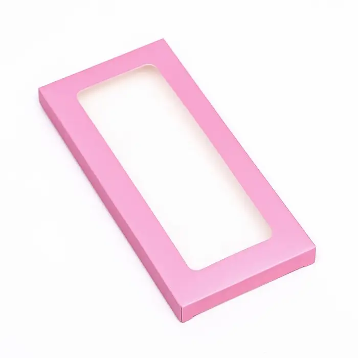 Подарочная коробка под плитку шоколада, с окном, розовая, 17×8×1.4 см Подарочная коробка под плитку шоколада, с окном, розовая, 17×8×1.4 см
