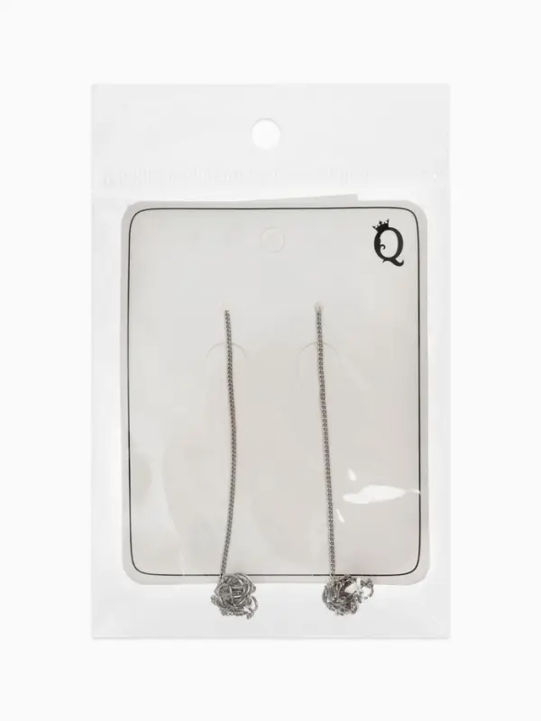 Серьги металл &laquo;Цепочки&raquo;, шарики, цвет серебро