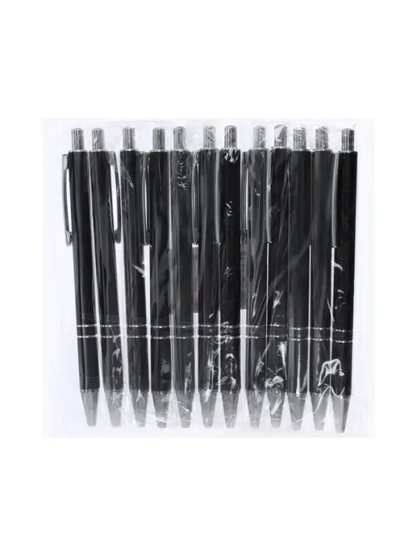 Ручка под логотип Calligrata, шариковая, автоматическая, синий стержень, узел 0.5 мм, корпус металлический чёрный с серебристым