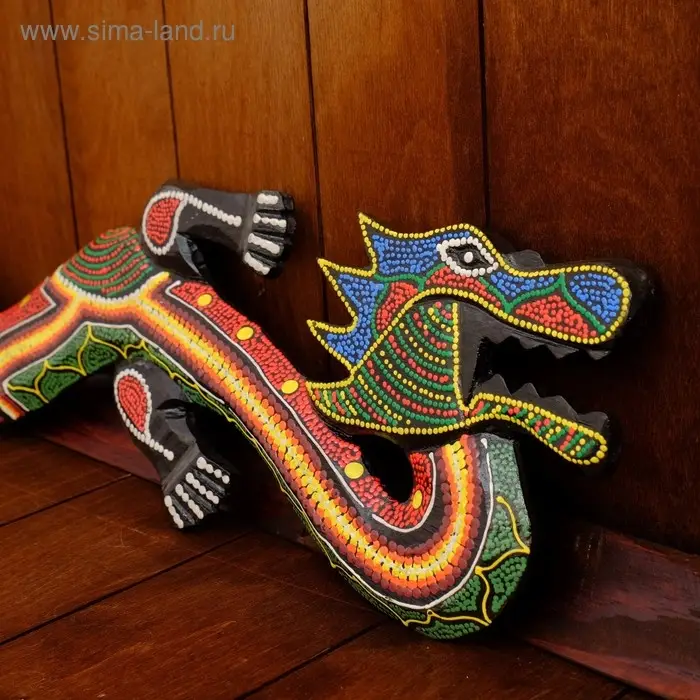 Панно настенное  Панно настенное "Дракон цветной" дерево 100х16х2 см МИКС