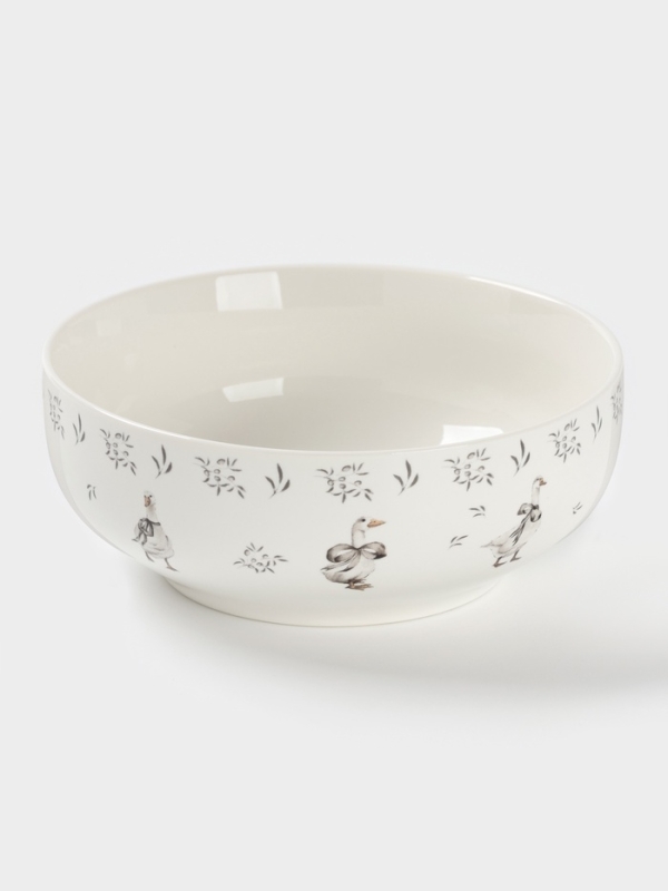 Салатник Доляна  Салатник Доляна "Гуси" цвет белый   15,5х6 см