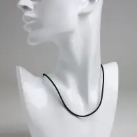 Шнурок каучуковый, неполый, 60 см, d=2 мм, чёрный в серебре Шнурок каучуковый, неполый, 60 см, d=2 мм, чёрный в серебре