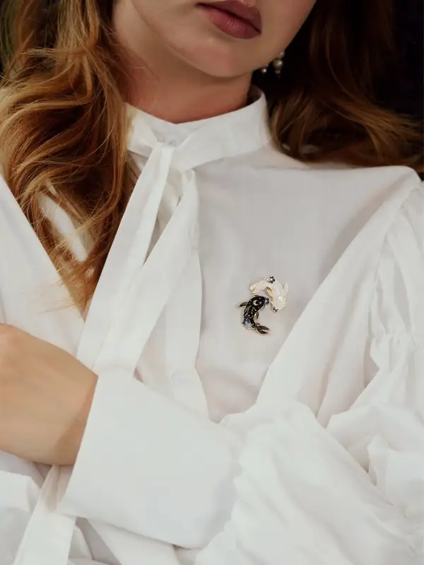 Набор значков &laquo;Япония. Карпы&raquo;, 2 шт. цветной в золоте