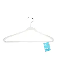 Вешалка для одежды тм VETTA, 43х21,5х3 см, пластик с покрытием софт тач, широкие плечи, цвет белый