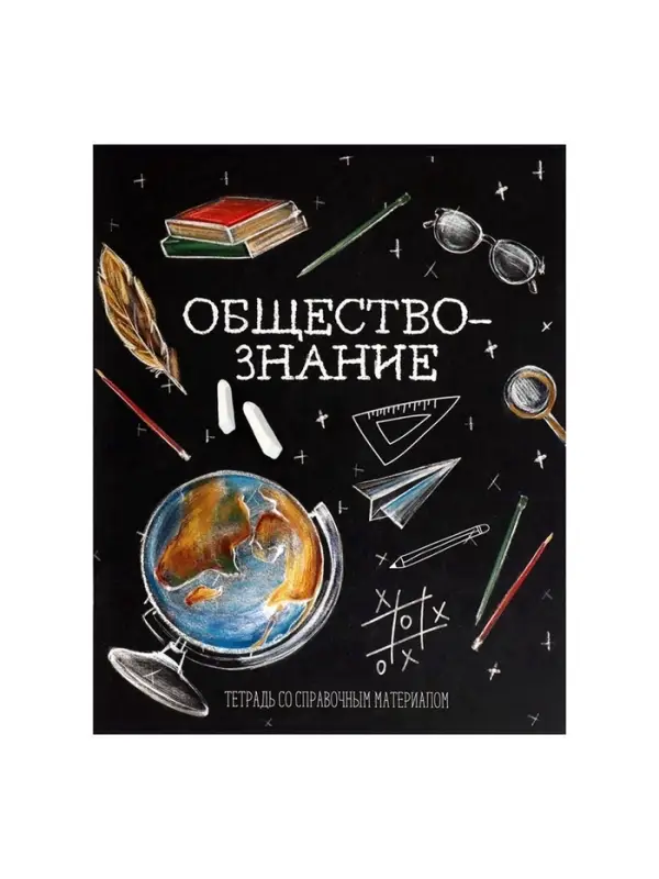 Предметная тетрадь по обществознанию Calligrata &laquo;Доска&raquo;, 48 листов, в клетку, со справочным материалом, обложка из мелованного картона