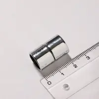 Замок-концевик магнитный, L=20 мм, d (внутренний)=12 мм, (набор 2 шт.), цвет серебро
