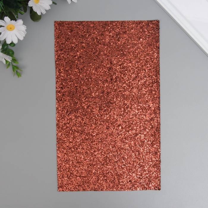 Лист для творчества иск.кожа Лист для творчества иск.кожа "Крупные блёстки" коричневый лист 33х20 см толщина 0,84 мм