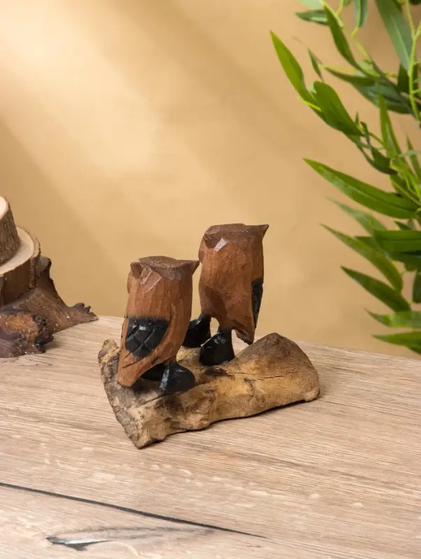 Сувенир интерьерный Сувенир интерьерный "Совушки" 15х9х14 см, дерево