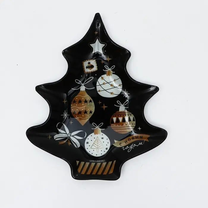 Тарелка в форме ёлки Тарелка в форме ёлки "С Новым годом.Игрушки", 16,5х19,5 см