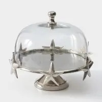 Тортовница со стеклянной крышкой &laquo;Звёзды&raquo;, 21&times;21&times;23 см, алюминий