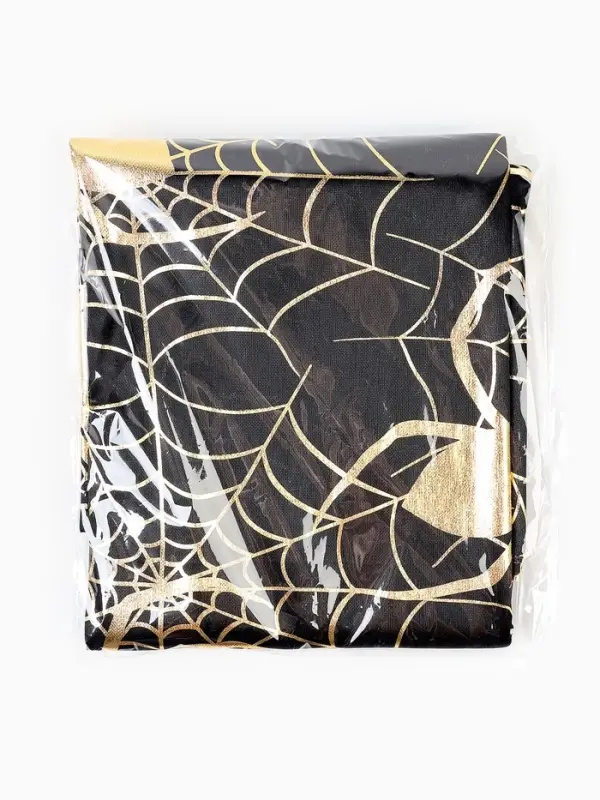 Скатерть одноразовая на хэллоуин &laquo;Золотая паутина&raquo;, 200&times;140