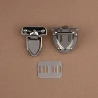 Застёжка для сумки, 2.7×3.8 см, цвет серебряный