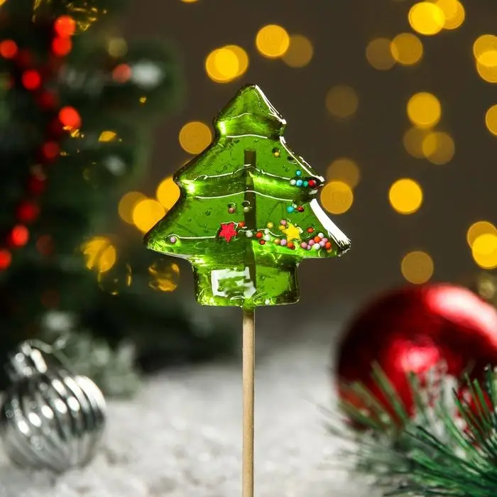 Карамель на палочке Карамель на палочке "Ёлочка", зелёная, 30 г