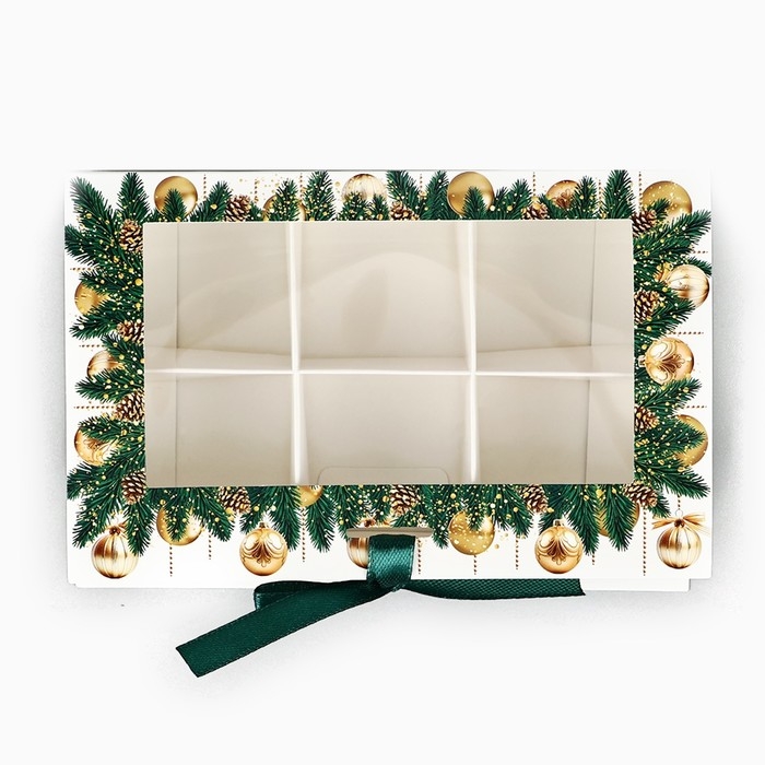 Коробка под 6 конфет с ячейками «Счастливого Нового года!» 14.8 х 9.5 х 3.5 см, Новый год Коробка под 6 конфет с ячейками «Счастливого Нового года!» 14.8 х 9.5 х 3.5 см, Новый год