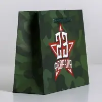 Пакет подарочный ламинированный, упаковка, &laquo;С 23 февраля&raquo;, S 15&times;12&times;5.5 см