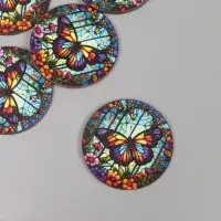 Декор для творчества дерево "Цветочная бабочка. Витраж" 4,6х4,6х0,3 см Декор для творчества дерево "Цветочная бабочка. Витраж" 4,6х4,6х0,3 см