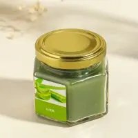 Свеча ароматическая в банке 70 гр воска, алое Свеча ароматическая в банке 70 гр воска, алое