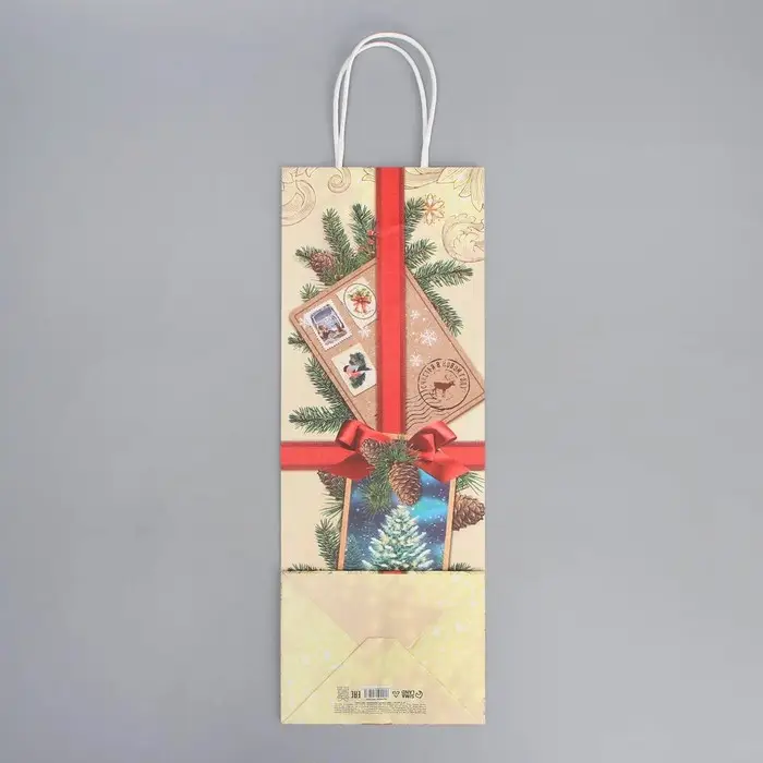 Пакет под бутылку «Почта», 13 x 36 x 10 см Пакет под бутылку «Почта», 13 x 36 x 10 см