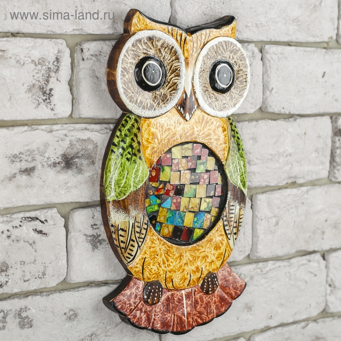 Настенное панно "Сова - радуга" 28х16х1,6 см