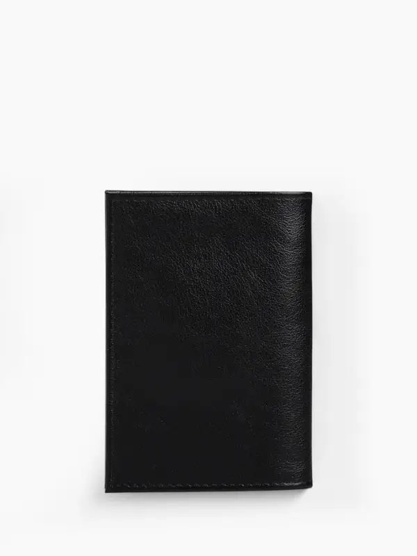 Обложка для паспорта TEXTURA, с металлическим декором, чёрная