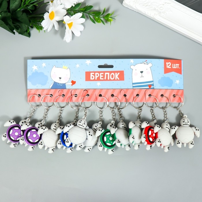 Брелок резина Брелок резина "Черепашка. Панцирь-щит" МИКС 5х4,5 см