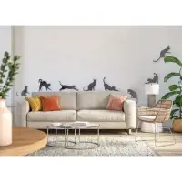 Зеркало настенное &laquo;Котики&raquo;, акриловое, 8 шт., на клеевой основе, разный размер, чёрное