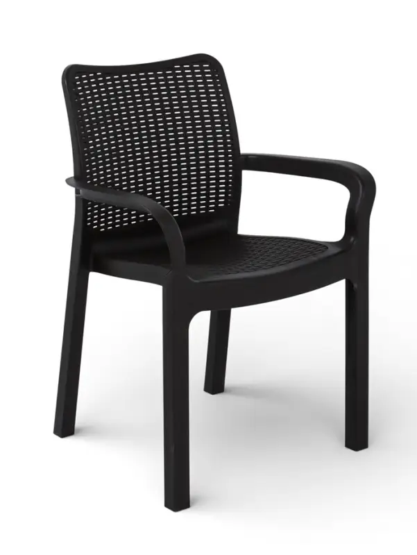 Стул садовый Rattan, 50.6&times;58&times;83.3 см, пластиковый, цвет горький шоколад