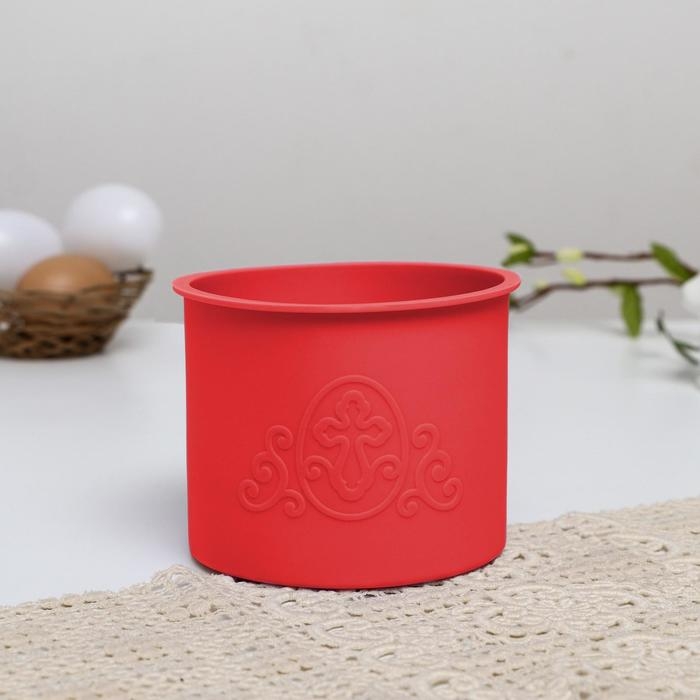 Набор силиконовых форм для выпечки на пасху «ХВ» красные, 3 шт.