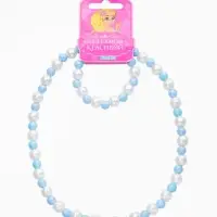 Набор детских украшений &laquo;Выбражулька. Жемчуг&raquo;, 2 предмета: бусы 35 см, браслет, d=6 см, белый, голубой