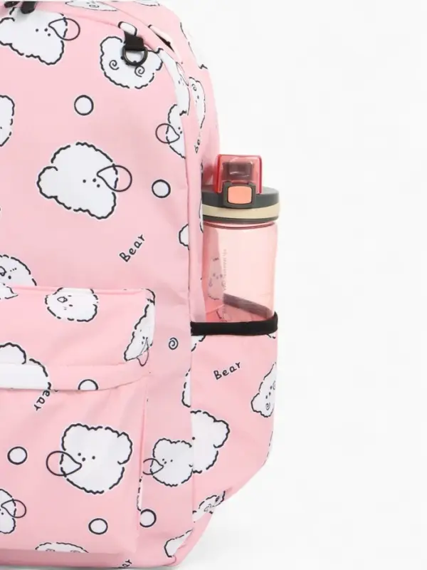 Рюкзак школьный &laquo;Мишки&raquo; для девочки, с пеналом, 3 кармана, 28&times;12&times;43 см, розовый