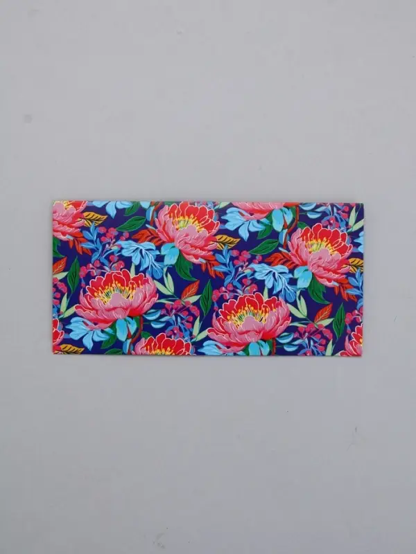 Конверт для денег «Цветы», яркие на синем, 16,5 х 8 см Конверт для денег «Цветы», яркие на синем, 16,5 х 8 см