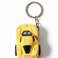 Брелок на кольце &laquo;Спортивный жёлтый автомобиль&raquo; колёса крутятся 6.5&times;4.2&times;3 см