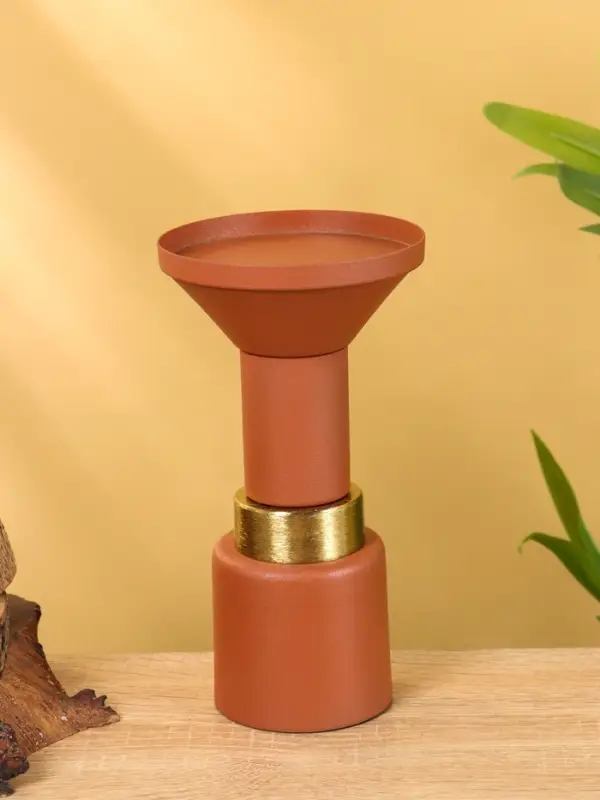 Подсвечник на 1 свечу текстурный «Терракотовый», 10.5×10.5×19.5 см