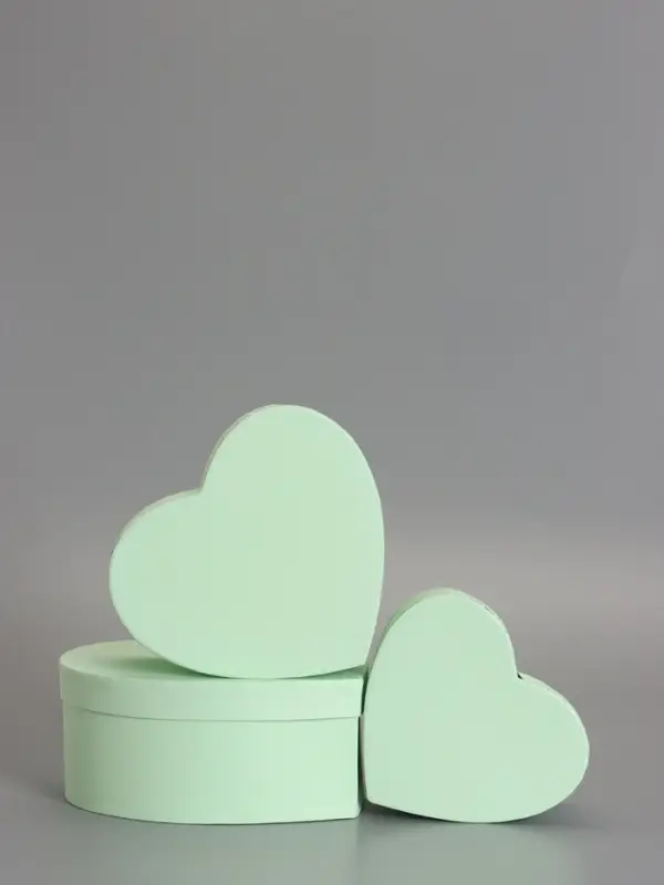 Набор коробок 3 в 1 сердца 22 х 20 х 9;  18.5 х 17 х 7.5; 16 х 14 х 6 см